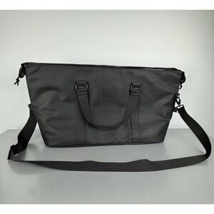 Duchamp Rubberized Black Tote Duffle Bag Carryall Travel Gym Weekender USB cable